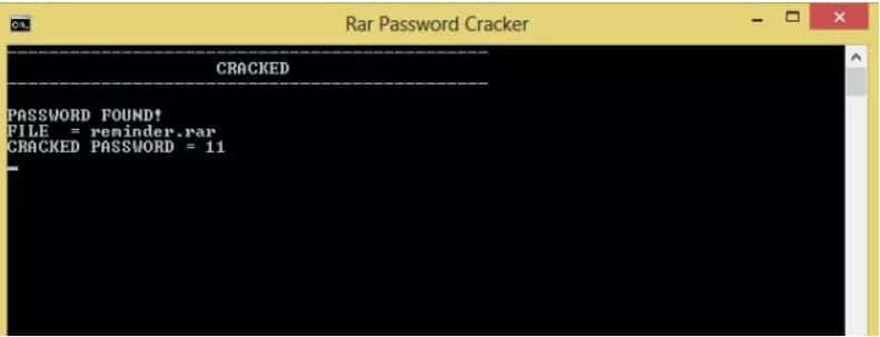cracked rar password with command prompt