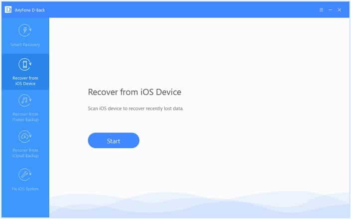 iMyFone D-Back - recover from ios device
