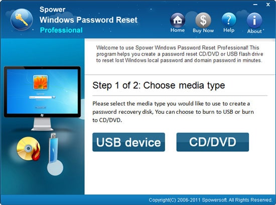 spower choose media type to reset windows vista password