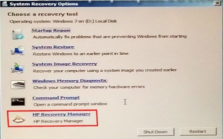 hp recovery manager in windows 7