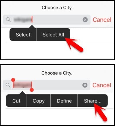 siri unlock iphone select all share