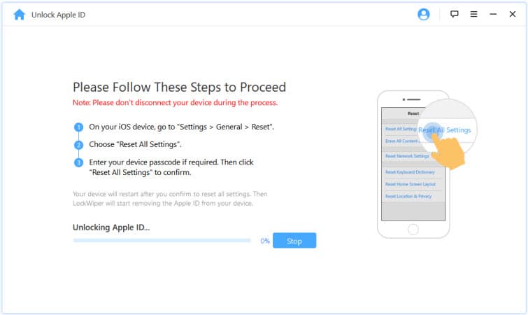 Reset iPhone settings and unlock iCloud account