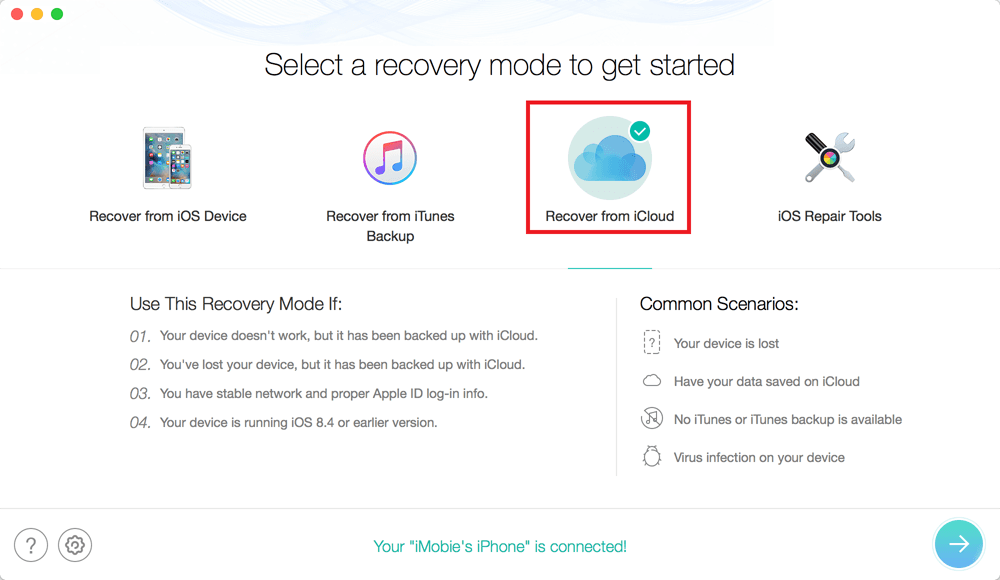 phonerescue recover from icloud