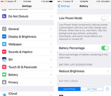 allow low power mode on iphone