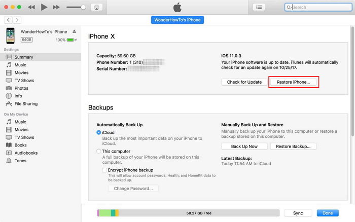 recovery mode restore in itunes