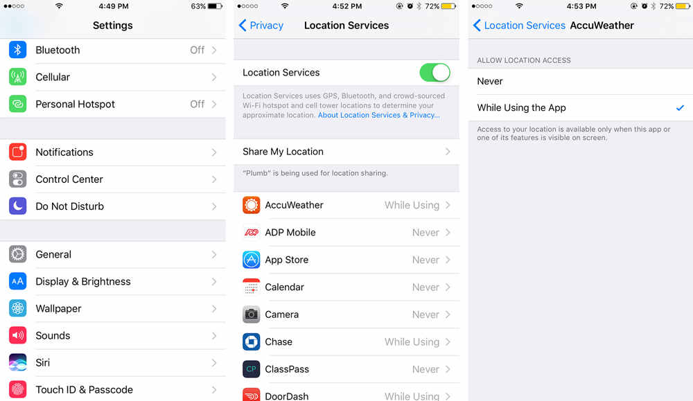 use location service when required in iphone