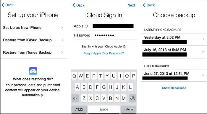 transfer data from iphone to iphone with icloud