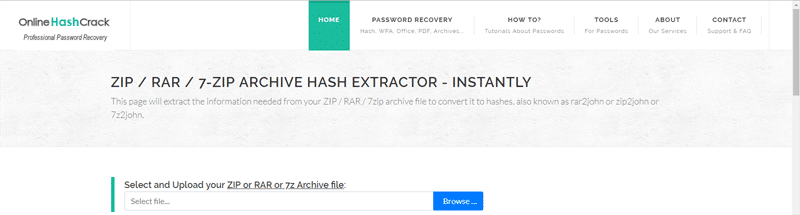 onlinehashcrack zip password recovery