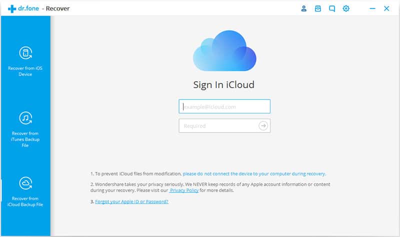 drfone sign in icloud account