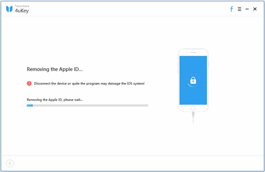 Removing the apple id with 4ukey