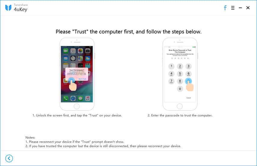 trust the computer on your iPhone for 4ukey