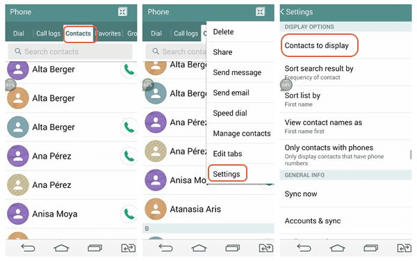 reveal hidden contacts from Android phone