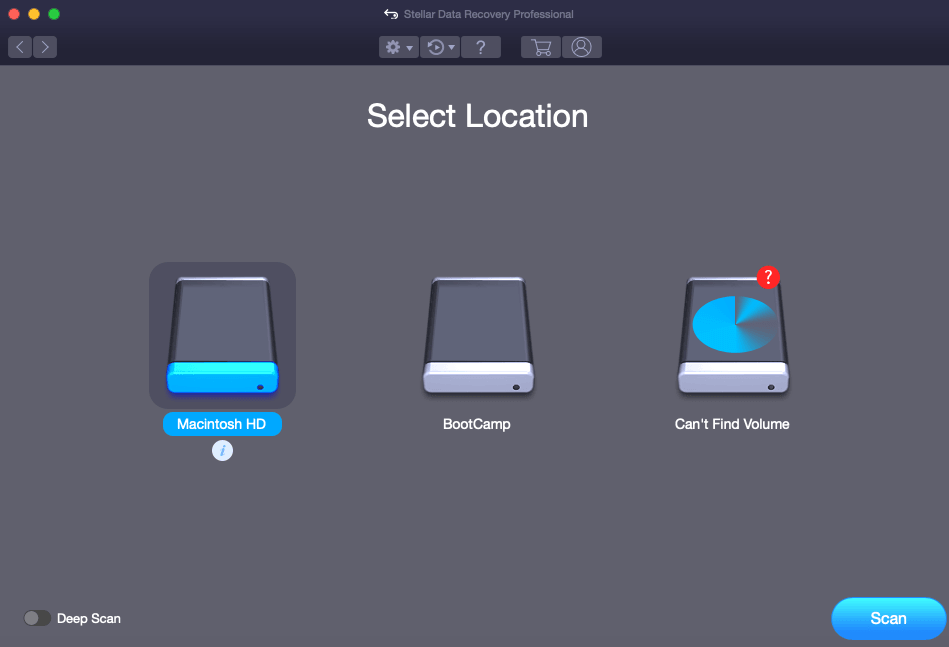 select recovery drive with stellar mac data recovery