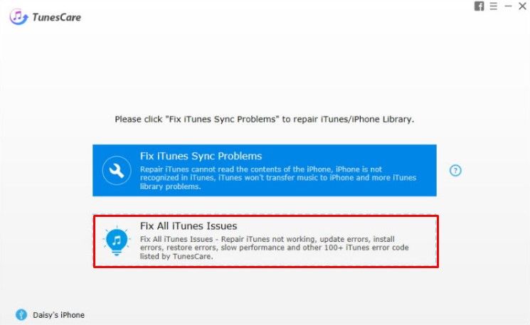 Tenorshare tunescare fix all itunes issues