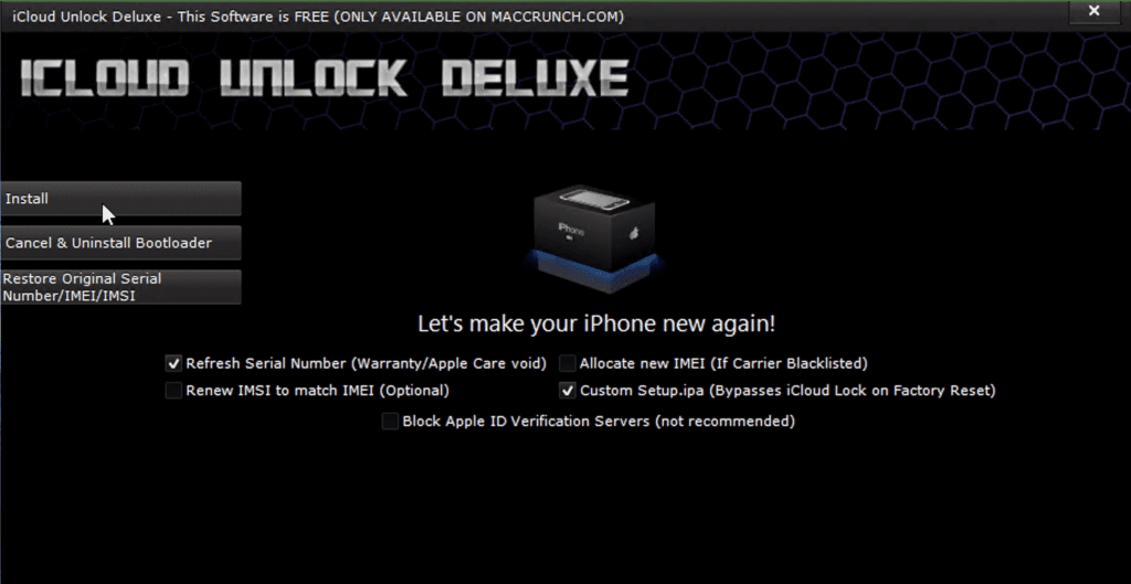 Icloud unlock deluxe click install