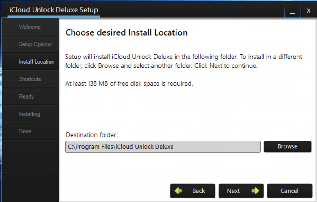 Icloud unlock deluxe setup choose location
