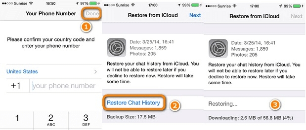 transfer whatsapp data from iphone to iphone restore from icloud