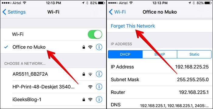 Click Forget This Network To Remove The Wi-Fi Connection