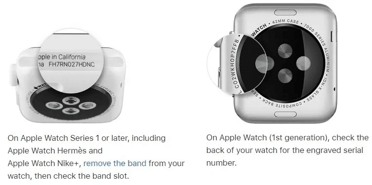 where to find the imei number of apple watches