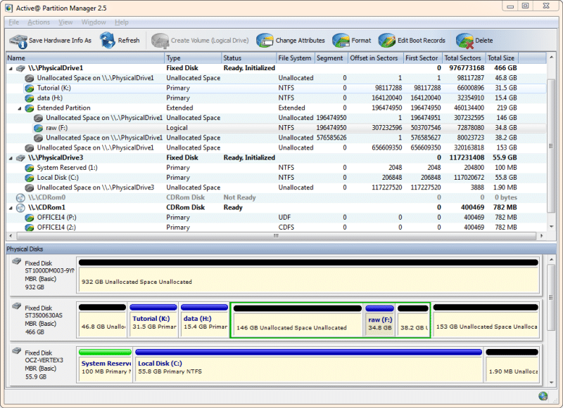Active@ Partition Manager - Interface