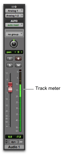 Avid Pro Tools – track meter