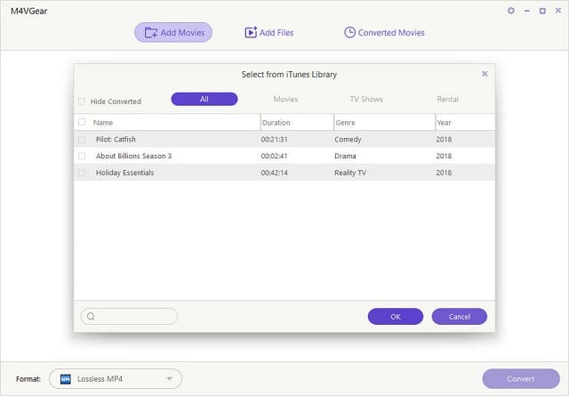 M4VGear iTunes Media Converter – Adding Files from iTunes Library