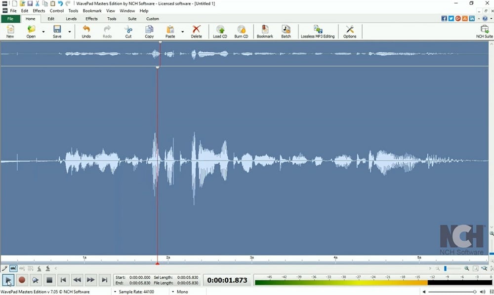 WavePad Sound Editor – play a recording