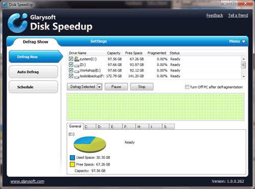 Glarysoft Disk Speedup Defrag Slow