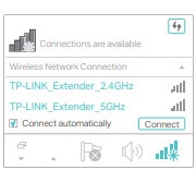 TP-Link AC2600 WiFi Extender – list of available connections