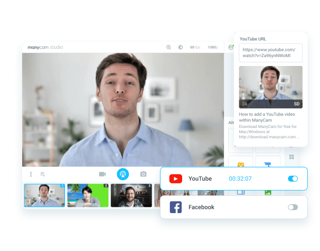 ManyCam Live Video Software – streaming live to YouTube and Facebook