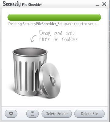 Securely File Shredder – deletion in progress